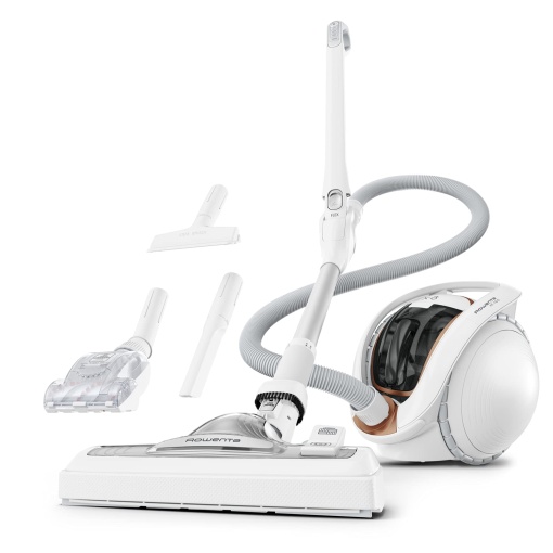 Aspirator fara fir Rowenta IX7777 X-O | 230 Airwatt | reincarcabil | Pana la 160 de minute de durata | Acoperire 360deg | extrem de silentios | pentru toate tipurile de sol | Alb/Cupru