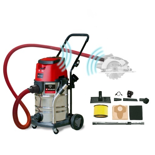 Aspirator profesional fara fir Einhell TP-VC 36/30 S Auto-Solo Power X-Change (Li-Ion, 36 V, functie de conectivitate cu pornire automata, functie ECO/BOOST, fara baterie si incarcator)