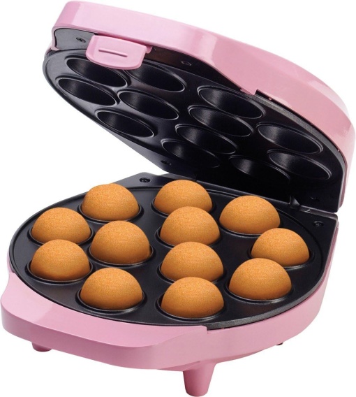 Bestron Cake Pop Maker in design retro, inclusiv Cake Pop Butler, furculita si 12 betisoare, 700 W, Culoare: Roz