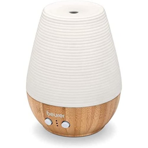 Beurer LA 40 Aroma Diffuser, nebulizator de parfum cu atomizare cu ultrasunete, cu lumina wellness si schimbare de culoare, din lemn, 1 bucata (pachet de 1)