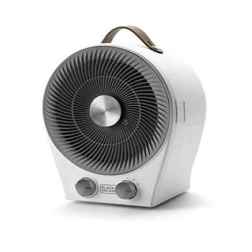 BLACK+DECKER BXFSH2000E Termoventilator multifunctional 2 in 1 si incalzitor ventilator, 2 setari de caldura, 2 viteze ale ventilatorului, termostat reglabil, 2000 W, dispozitiv anti-inclinare, alb