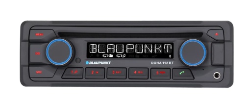 Blaupunkt 1-DIN, sistem hands-free Bluetooth, 12 V, Heavy Duty Design DOHA112BT, negru