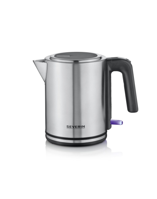 Ceainic SEVERIN 1L, ceainic electric cu indicator de nivel al apei, filtru de calcar, deschidere XXL, puternic si compact, 100% fara BPA, 2.400 W, negru-argintiu/otel inoxidabil, WK 3489
