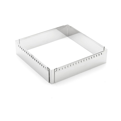 De Buyer 3013.20 - Cadru extensibil din otel inoxidabil 20 x 20 x 5 cm pana la 37 x 37 x 5 cm, gri