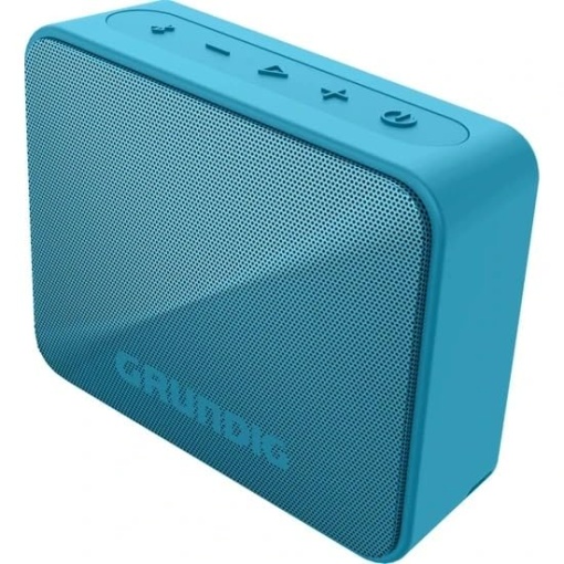 Difuzor Bluetooth GRUNDIG Solo+ albastru, cutie de sunet, putere de 3,5 W RMS, raza de actiune de 30 de metri, mai mult de 20 de ore de redare, Bluetooth 5.3, carcasa rezistenta la stropire (IPX5), negru