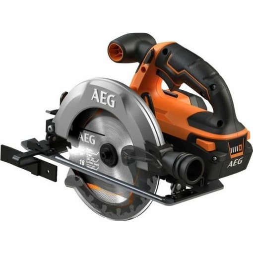 Ferastrau circular de mana cu acumulator AEG 18 V PRO18V BKS18C2-0 (panza de ferastrau O 165 mm, adancime de taiere 90deg/45deg 57/39,7 mm, reglare fara unelte, inclusiv panza de ferastrau, ghidaj longitudinal, o, baterie si incarcator in cutie)
