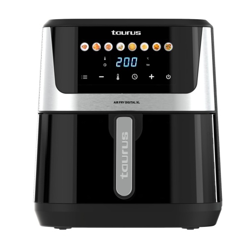 Friteuza Taurus Air Fry Digital XL | 1700 W | 8 L | 8 programe | Ecran tactil | alarma acustica | chiar gatit | Fara BPA si PFOA | Kaltgriff | Carte de retete online