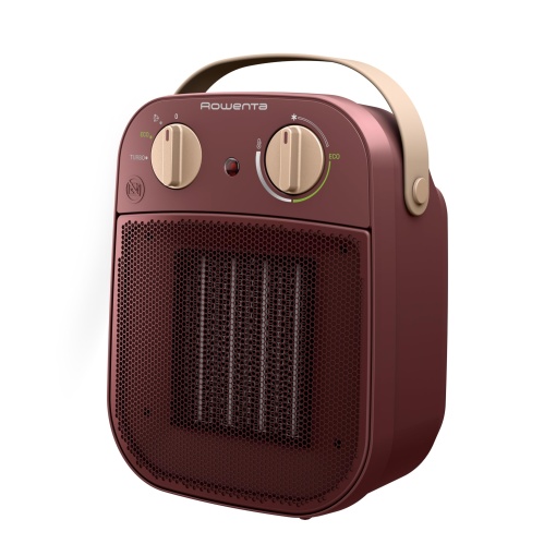 Incalzitor ventilator Rowenta My Nomad, portabil, pana la 25 m2, Mod Eco, Mod Turbo, Tehnologie ceramica puternica, 42 dB(A), Maner de transport, Filtru lavabil, Design modern, Rosu inchis, SO8231F0
