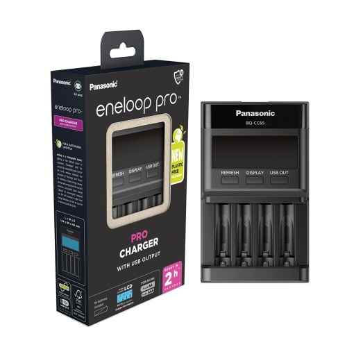 Incarcator Panasonic eneloop Pro BQ-CC65E USB LCD Display 10 Functii de Siguranta