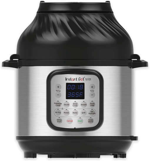 Instant Pot Duo Crisp + Air Fryer 11 in 1 Multicooker electric 7.6 L - Oala sub presiune, Friteuza cu aer, Aragaz lent, Abur, Deshidratator cu gratar, Pastrati la cald si coaceti, otel inoxidabil