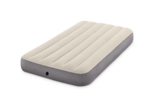 Intex 64101 - Saltea pneumatica Pat de o persoana Dura-Beam Single High, saltea gonflabila cu supapa, potrivita pentru 1 persoana, PVC, multicolor, 99x191x25 cm