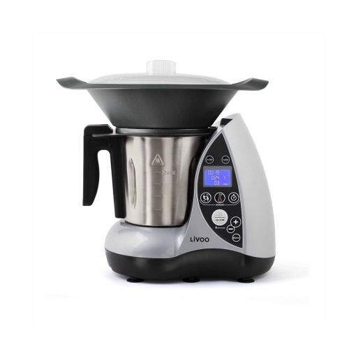 Livoo DOP142G Robot culinaire chauffant Robot de bucatarie incalzit otel inoxidabil gri