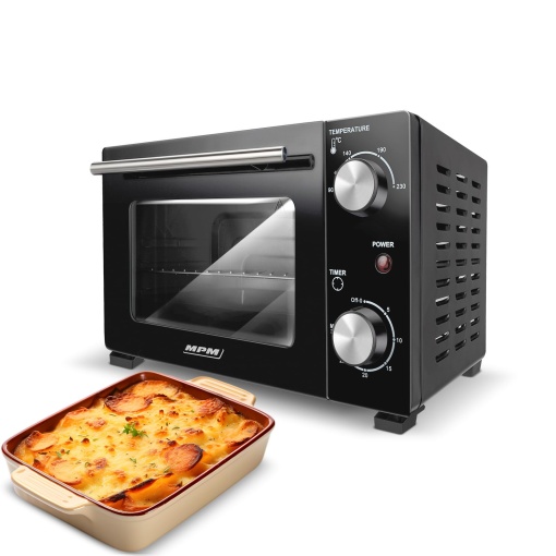 Mini cuptor electric MPM MPE-13 10L 800W Negru cu Timer si Functie de Incalzire SuperioaraInferioara
