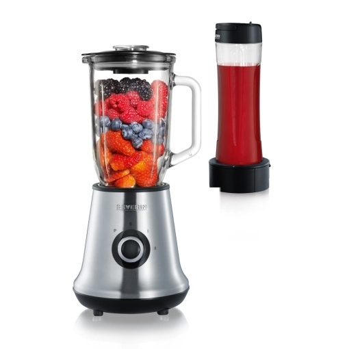 Mixer SEVERIN SM 3737 2-in-1 Smoothie Maker 500W InoxNegru