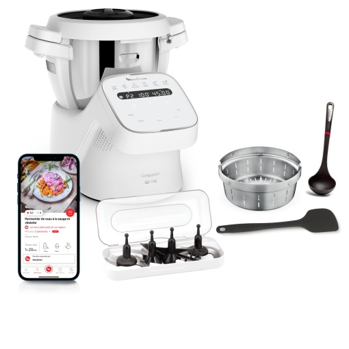 Moulinex, robot de bucatarie insotitor, 14 functii, capacitate XL pentru 10 persoane, gri