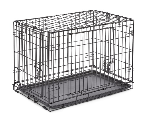 New World B30DD Cusca pentru caini cu usa dubla 76 cm pentru rase de caini de talie mica cu tava inferioara etansa picioare de protectie a podelei si