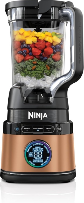 Ninja 2-in-1 Detect Power Mixer Pro si o singura portie, blender de 1200 W cu ulcior si ceasca cu o singura portie, amestec de smoothie-uri, tocati legume si amestecati bauturi congelate, cupru/negru, TB301EUCP