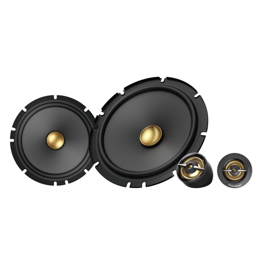 Pioneer TS-A1601C 16,5 cm Set de difuzoare cu componente cu 2 cai (fiecare 350 W max., 80 W sinusoidal), sunet puternic, eficienta ridicata, adancime de instalare de 48 mm, decupaj incastrat de 144 mm, cu grila
