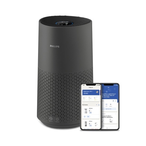 Purificator de aer Philips seria 1000i, indeparteaza germenii, praful si alergenii din incaperi de pana la 78 m2, modul de repaus, gri si negru (AC1715/11)