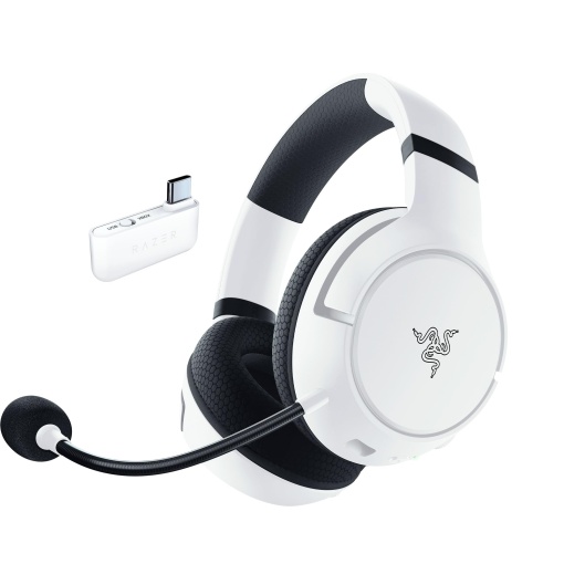 Razer Kaira HyperSpeed - Casti de gaming fara fir multiplatforma pentru Xbox (HyperSpeed Wireless, Triforce 50mm Driver, HyperClear Cardioid Mik, pernute pentru urechi din spuma cu memorie FlowKnit) Alb