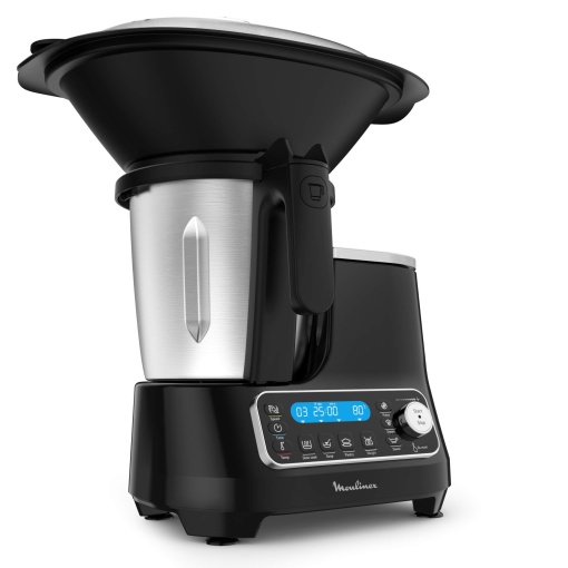 Robot de bucatarie multifunctional Moulinex HF4568 Clickchef | 12 viteze + impulsuri | 5 programe automate + mod manual | 3,6 L | Cantar integrat | Atasament pentru abur + carte de retete | Negru