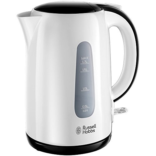 Russell Hobbs Kettle [1,7l, 2200W] My Breakfast (element de incalzire ascuns, filtru de calcar detasabil, oprire automata a gatitului, indicator extern al nivelului apei, deschidere automata a capacului)Ceainic 25070-70