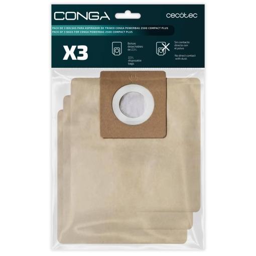 Sac aspirator Cecotec Conga PowerBag 2500 Compact Plus set 3 bucati auto-sigilare igienic