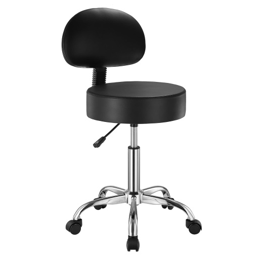 Scaun rotativ VEVOR MST002 reglabil pe inaltime 204 kg spatar ergonomic piele PU negru