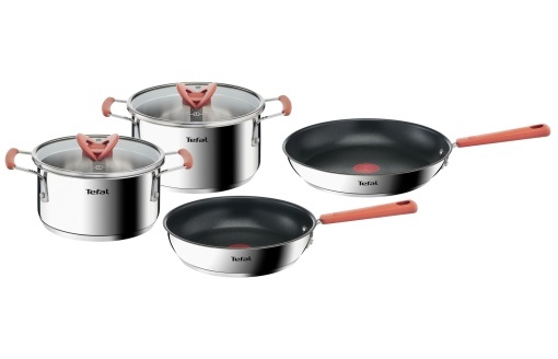 Set Tefal OptiSpace G720S6 6 piese Oale si Tigai Inductie Argintiu