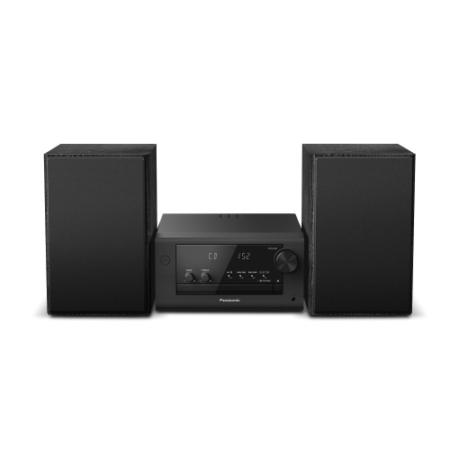 Sistem stereo Panasonic SC-PM702EG-K Neat Micro Hi-Fi cu CD, radio DAB+/FM, USB si Bluetooth, difuzor 80 W, control bas, negru.