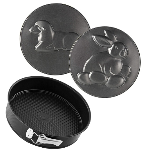 Tava cu arc Zenker O 26 cm SPECIAL CREATIVE, tava de copt cu 2 baze cu motive, tava rotunda cu acoperire antiaderenta, coacere creativa (culoare: negru), cantitate: 1 bucata