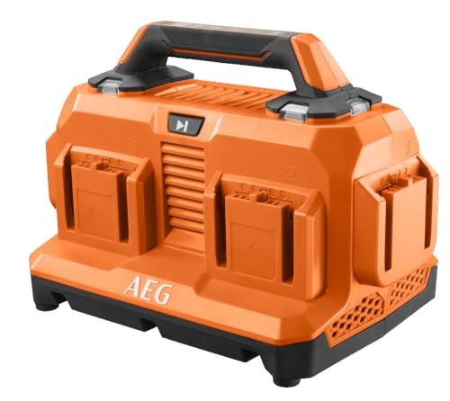 AEG - Incarcator 18 V, 6 porturi, tensiune de retea 220-240 V, pentru baterii de 18 V de la 1,5 la 9,0 Ah, mod de incarcare secventiala, BL18C6
