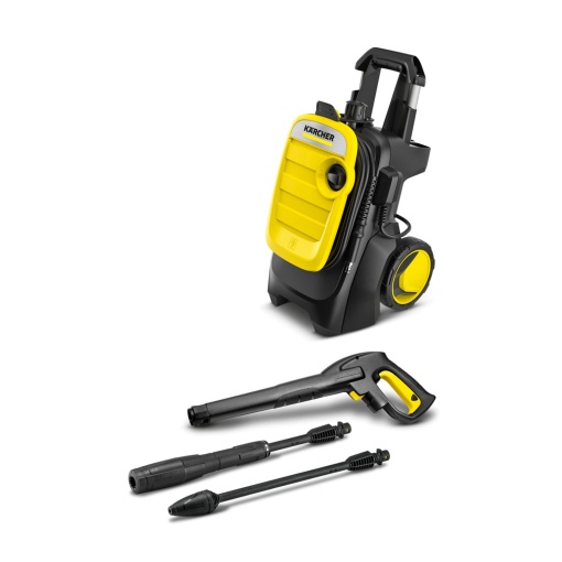Aparat de curatat cu inalta presiune compact Karcher K 5, presiune: max. 145 bari, debit: max. 500 l/h, capacitate suprafata: 40 m2/h, filtru de apa, greutate: 12 kg, furtun si pistol de inalta presiune, cutter de murdar, lance de pulverizare