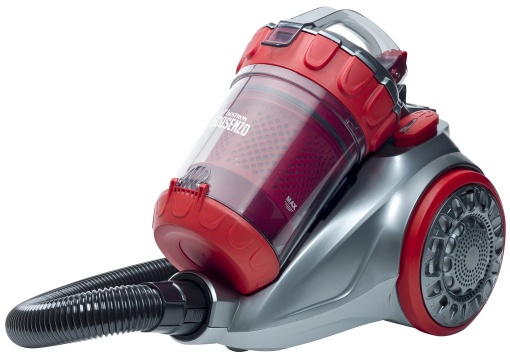 Aspirator de podea fara sac Bestron, raza de functionare: 7,5 m, capacitate: 1,5 litri, 700 wati, argintiu/rosu