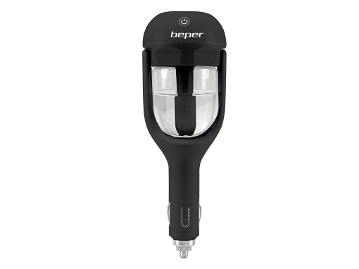 BEPER P205DIF100 Aroma/Umidificator, 25 ml, 1,5-2 W, rabatabil pana la 180 deg, sistem anti-picurare, buton tactil, atomizare continua sau intermitenta, mufa 12 V, Negru