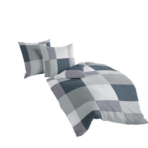 Bierbaum Lenjerie de pat 6520, Satin Basic, Proiectat in Germania, argintiu 13, 155x220 + 80x80 cm, dimensiune confort