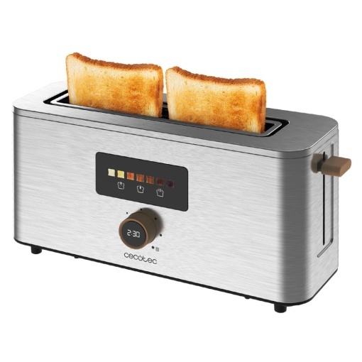 Cecotec Prajitor de paine vertical cu 1 fanta lunga TouchToast Extra 1000 W 24 felii de paine fanta extra lata de 35 cm ecran tactil si cadran digital