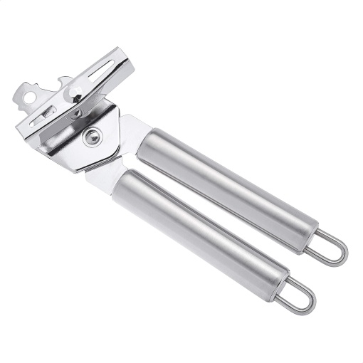 Deschizator de conserve din otel inoxidabil Amazon Basics 3 in 1, manual si durabil, cu carlig pentru agatare usoara la uscare, 21,59 x 5,08 x 4,45 cm (fosta marca AmazonCommercial)