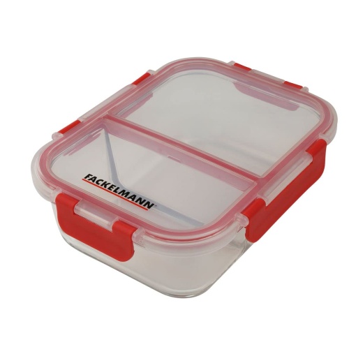 Fackelmann Cutie Depozitare cu Separator 1050 ml TransparentRosu