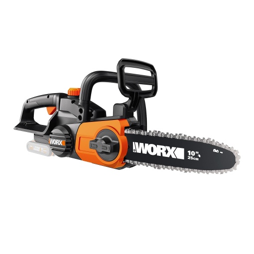 Ferastrau cu lant cu acumulator WORX WG322E.9 20V - Ferastrau practic pentru lemn pentru utilizare in gradina si lucrari de constructii - cu lungime de taiere de 25 cm si tensiune automata a lantului