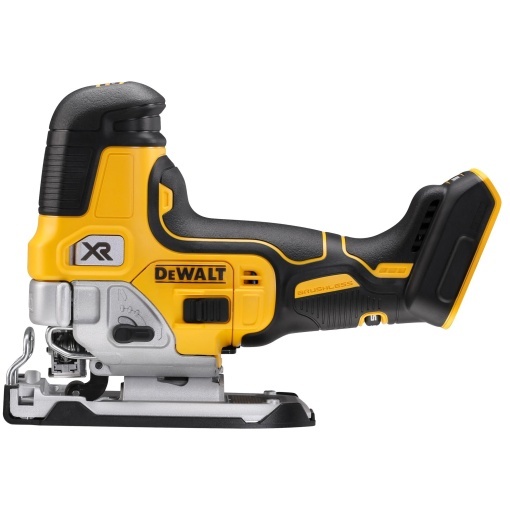 Ferastrau vertical cu acumulator Dewalt de 18 volti DCS335N motor fara perii control al cursei pendulului in 3 trepte inclinabil pana la 45deg schimba
