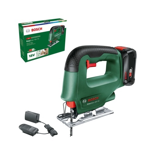 Fierastrau pendular Bosch EasySaw 18V-70 18V cu acumulator 20 Ah si incarcator