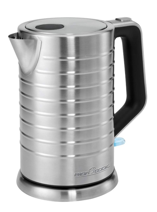 Fierbator din otel inoxidabil ProfiCook(r) | 1,7 litri | 100deg C | 850-2200 W max. | Ceainic | Indicator extern al nivelului apei | Comutator de pornire/oprire iluminat albastru | PC-WKS 1119