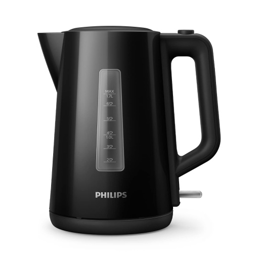 Fierbator Philips - Capacitate 1,7 L cu indicator de control, baza de pirueta, negru (HD9318/20)
