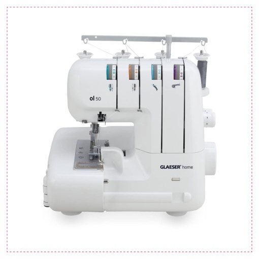 GLAESERacasa | Masina de cusut overlock ol 50 | Cusatura si taiere intr-un singur pas | Masina de overlock cu lungime reglabila a cusaturii | Usor de utilizat