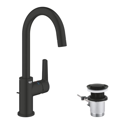 GROHE Start, robinet de baie pivotant, cu economie de apa (31 cm inaltime, montare rapida, inclusiv instrument de asamblare), negru, 242032432