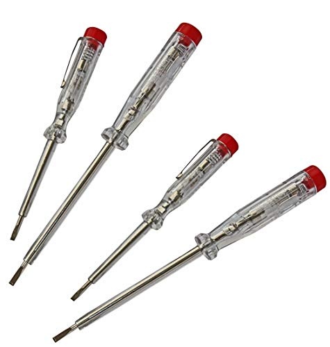 H+H Tool 45200 45500 VDE Tester standard, Tester de tensiune/Tester de faza Set pana la 250V 4 buc (2X 45200 / 2X 45500) GS testat 0680, transparent/rosu, 2x 140 mm / 2x 190 mm