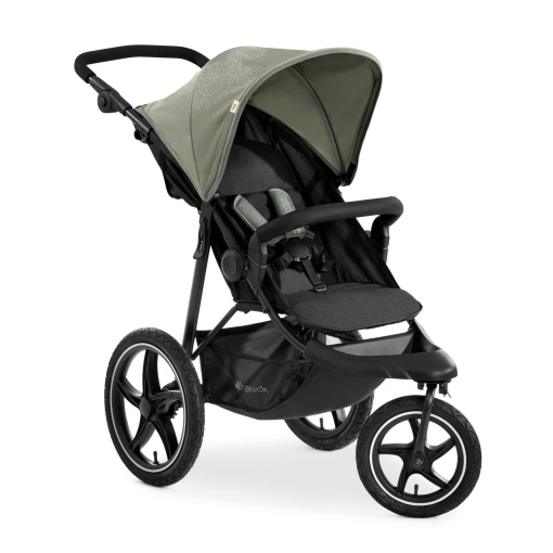 hauck Runner 2 Mickey Mouse Olive - Carucior tricicleta robust cu roti pneumatice XL suspensie protectie UV 50 fereastra din plasa XL glisor reglabil