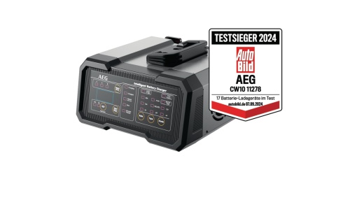 Incarcatorul de baterii AEG CW10 incarca toate bateriile de 6 V si 12 V, protectie extinsa a sigurantelor, cu indicator de stare de incarcare in %