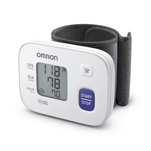 Monitor automat de tensiune arteriala la incheietura mainii OMRON RS1, validat clinic, Monitor de tensiune arteriala preformat pentru manseta 13,5-21,5 cm, masurare precisa, control potrivire manseta